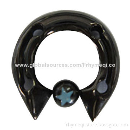 Body Jewelry, Made of 316 Stainless Steel, Black-plated